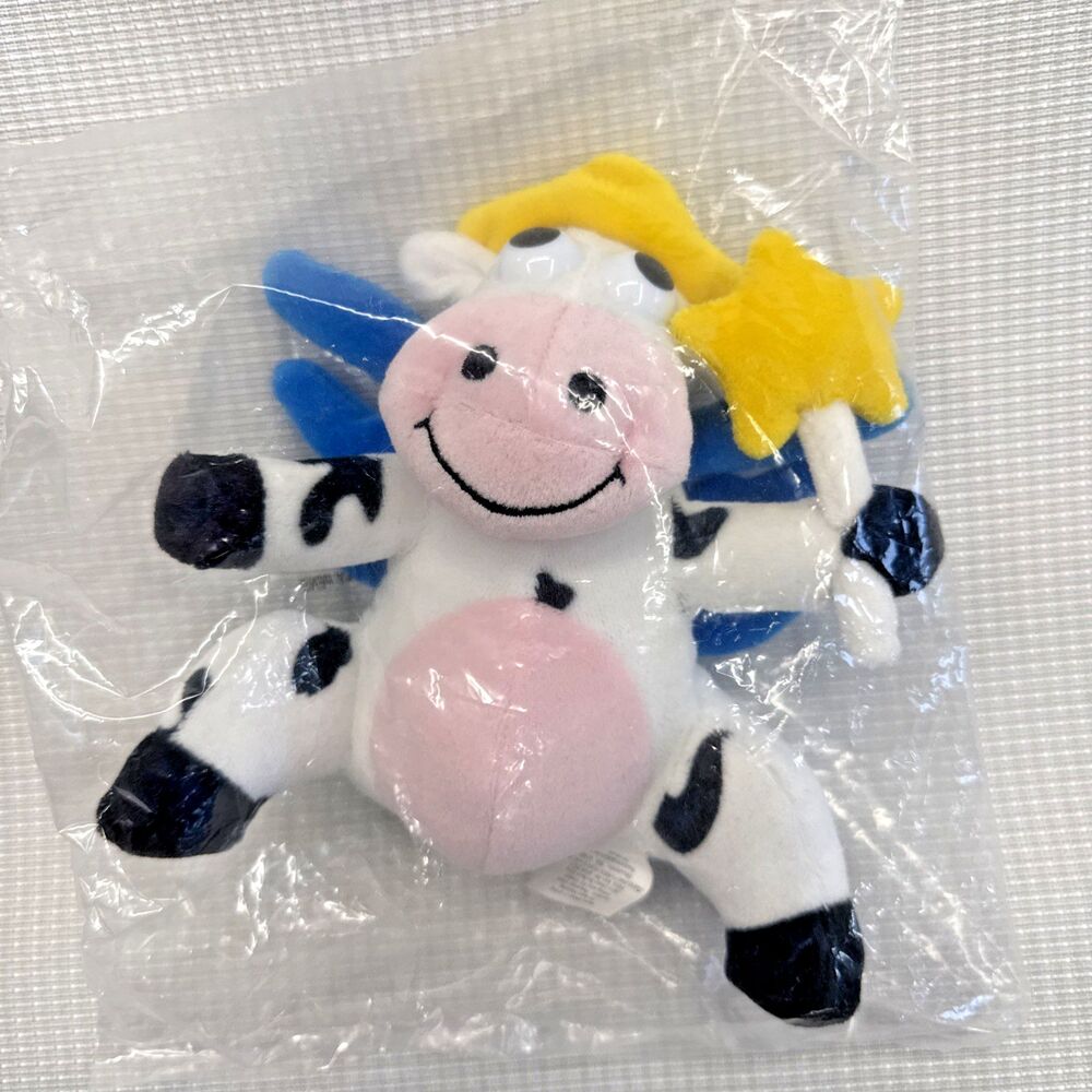 Vintage 1998 Kraft Singles Dairy Fairy Cow Plush 4" - Sealed NIB